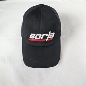 BORLA EXHAUST EMBROIDERED BLACK ADJUSTABLE STRAP BACK BASEBALL CAP- OSFM